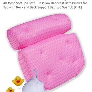 Bathtub Pillow Pink Bath Pillow with Anti-Slip Suction Cups